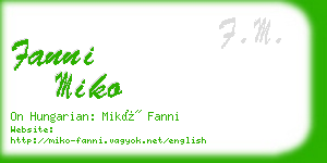 fanni miko business card